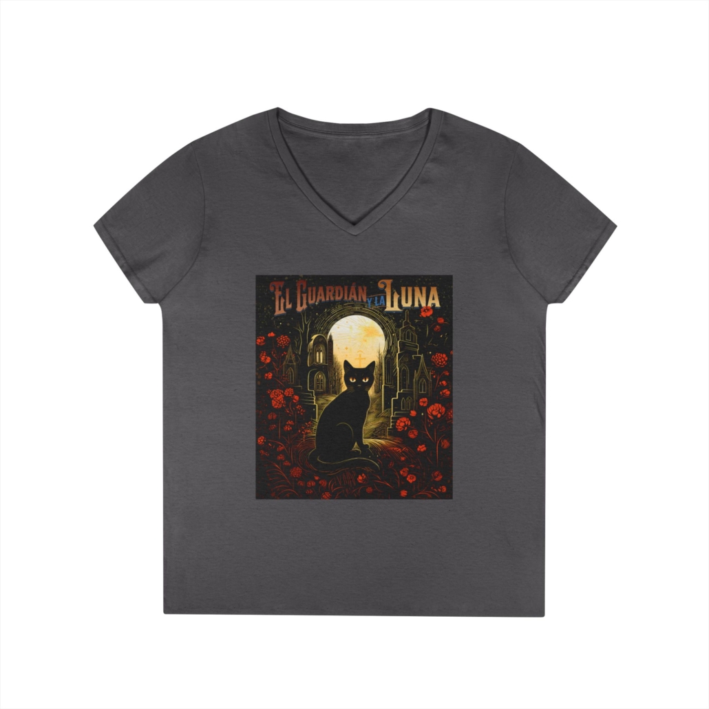 La Luna Black Cat Graphic V-Neck Tee – Cosmic Goods Ltd.